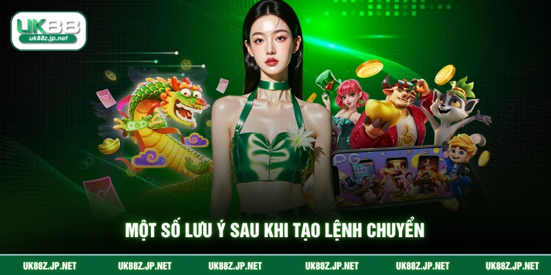 Một số lưu ý sau khi tạo lệnh chuyển